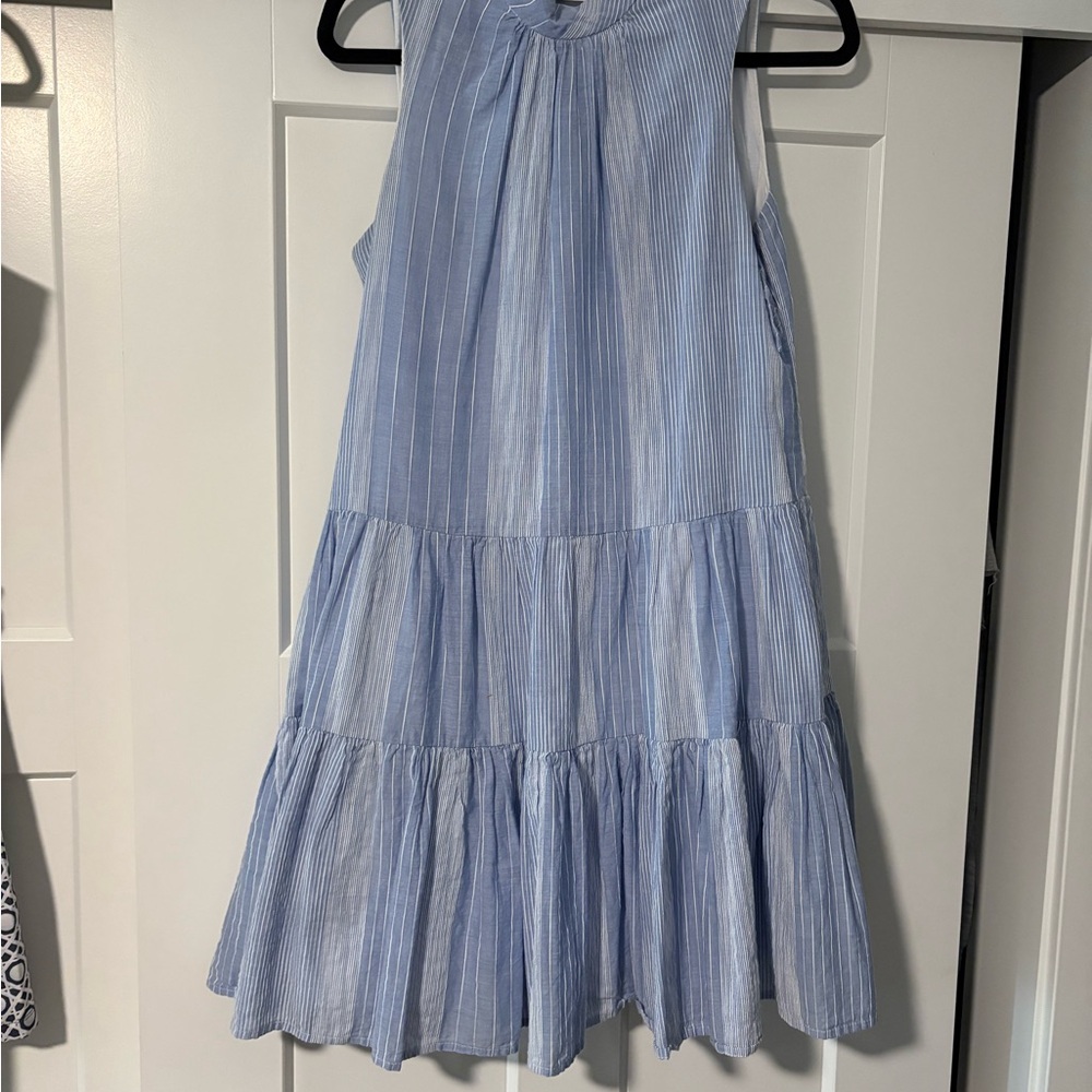 Calvin Klein Light Blue Striped Dress